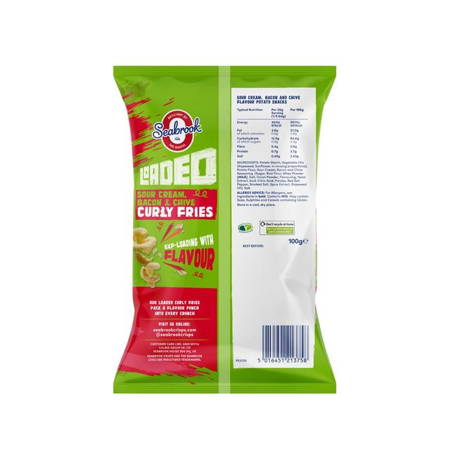 Seabrook Loaded Curly Fries Sour Cream Bacon & Chive   100g GOODS M&S   