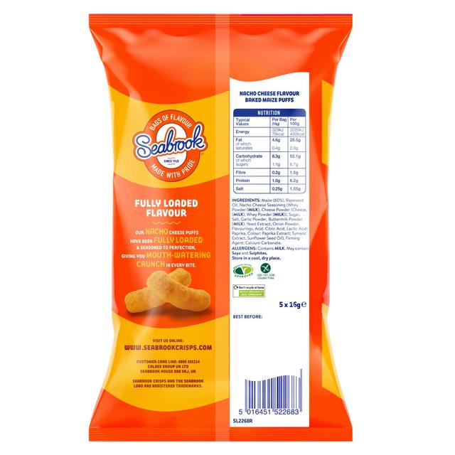 Seabrook Loaded Nacho Cheese Puffs   5 per pack