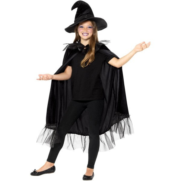 Smiffys Sparkly Witch Kit with cloak and hat, imported from the UK