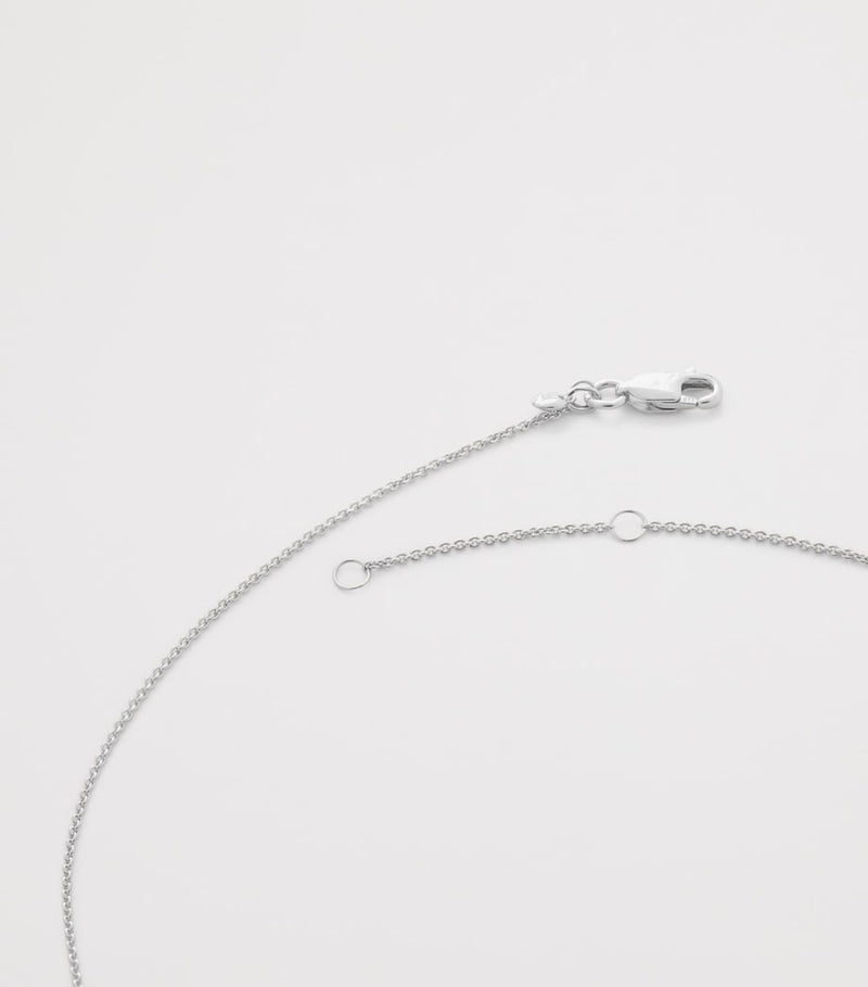 Monica Vinader sterling silver heart necklace with diamonds, imported from the UK