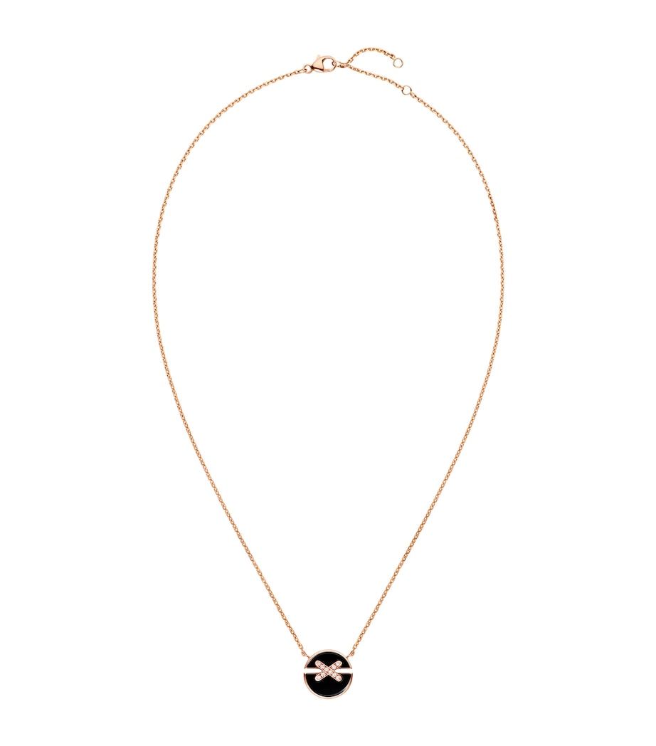 Chaumet small rose gold onyx diamond harmony pendant necklace - British product