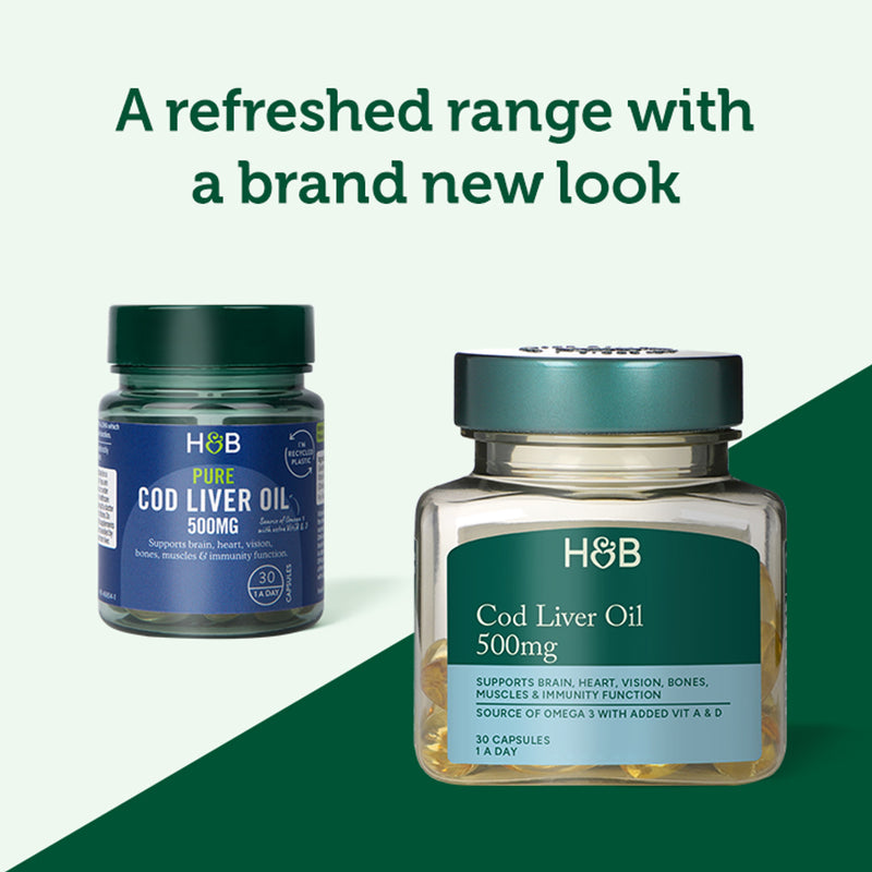 Holland & Barrett pure cod oil 500mg 30, imported from the UK