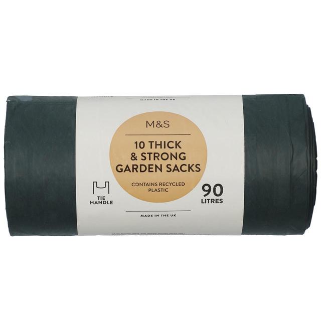 M&S 10 Thick & Strong Tie Handle 90L Garden Sacks   10 per pack