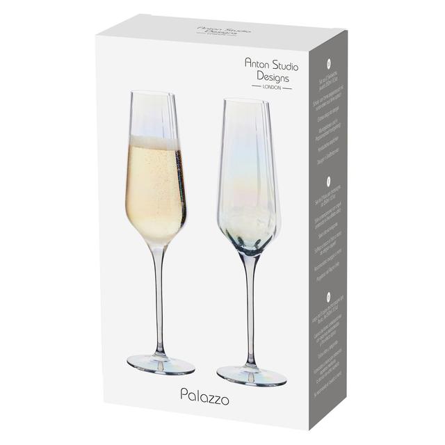 Anton Studio Designs Palazzo Flute Glasses Set of 2 300ml Lustre   2 per pack GOODS M&S   