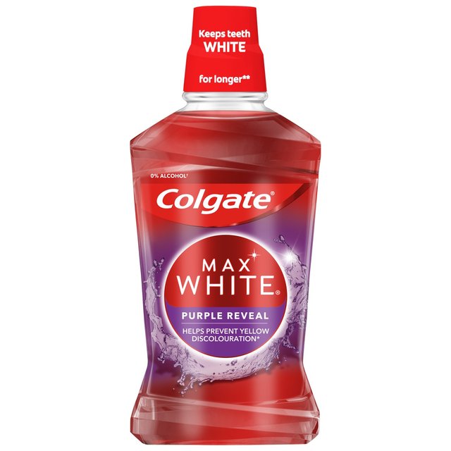 Colgate Max White Purple Reveal Mouthwash Alcohol Free 500ml   500ml GOODS M&S   