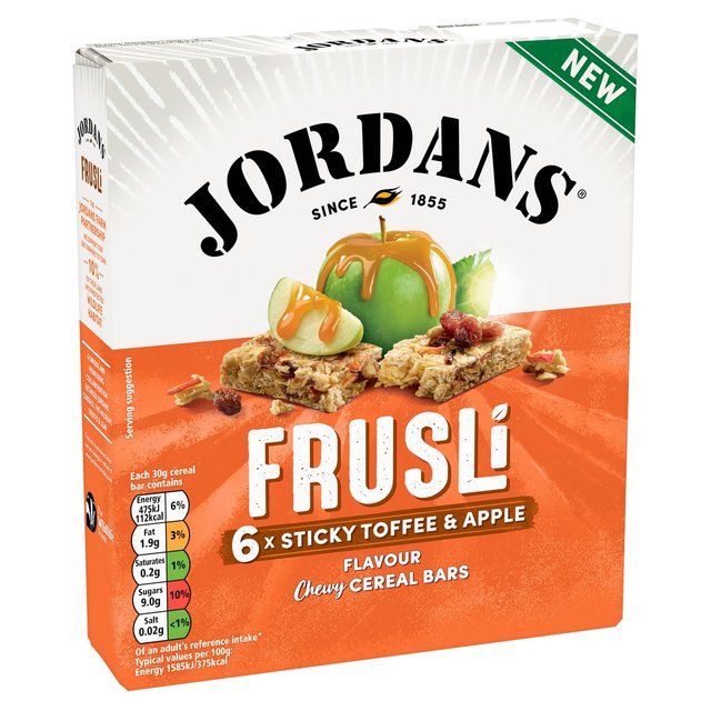 Jordans Sticky Toffee Apple Frusli Cereal Bars   6 x 30g GOODS M&S   