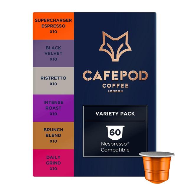 CafePod Variety Pack Nespresso Compatible Aluminium Coffee Pods   60 per pack GOODS M&S   