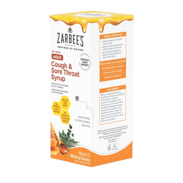 Zarbee's Adult Cough & Sore Throat Syrup   150ml GOODS M&S   