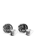 Fornasetti High Fidelity coffee cups and saucers set, UK version