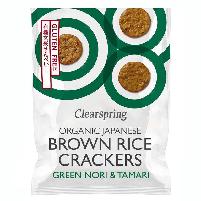 Clearspring Organic Japanese Brown Rice Crackers - Green Nori & Tamari   40g GOODS M&S   