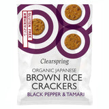 Clearspring Organic Japanese Brown Rice Crackers - Black Pepper & Tamari   40g GOODS M&S   