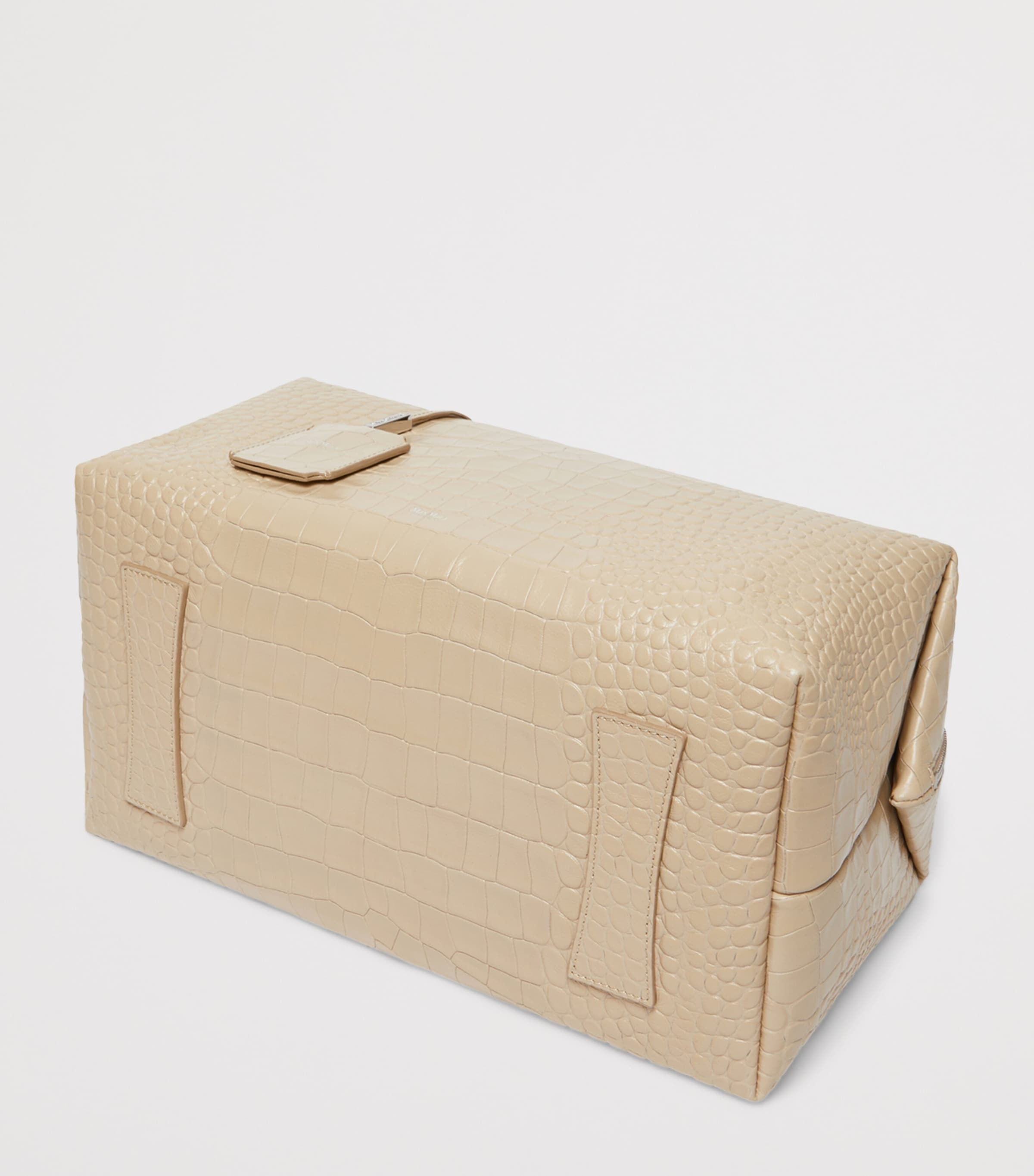 Max Mara large croc-embossed leather Boston bag (British brand)