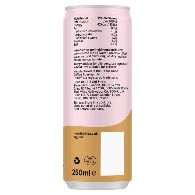 Grind Iced Caramel Latte Coffee   250ml GOODS M&S   