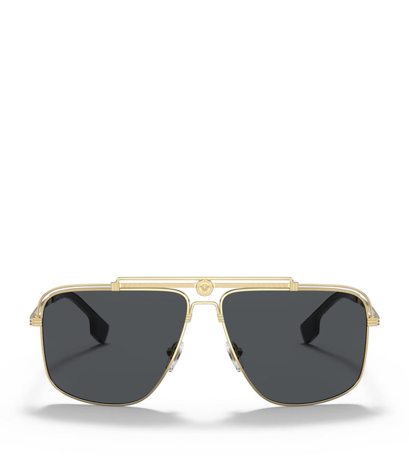 Versace metal aviator sunglasses with gold-tone frame, imported from the UK