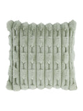 Green carved faux fur cushion 55x55cm - British product
