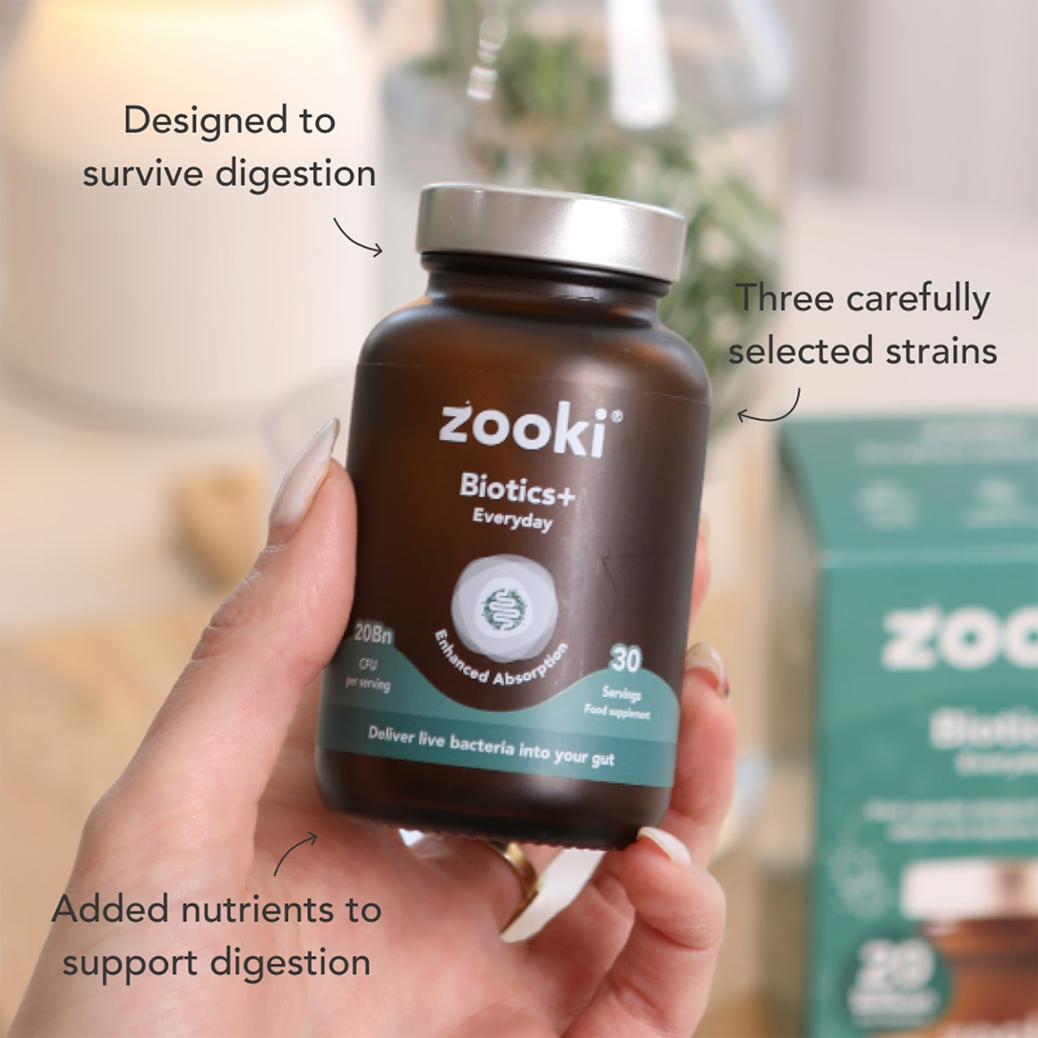 Zooki Biotics+ probiotic supplement 30 capsules, UK version