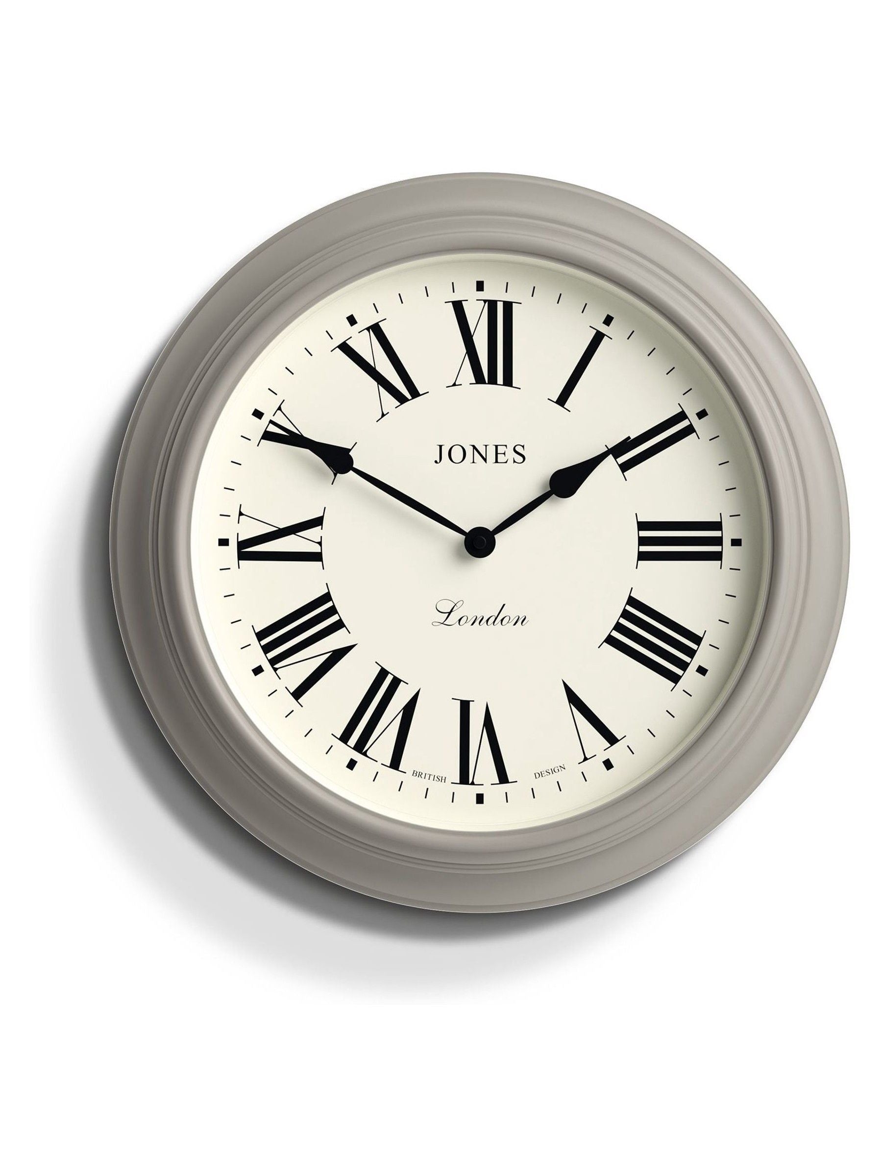 Jones Clocks Grey Supper Club wall clock 40cm, UK version