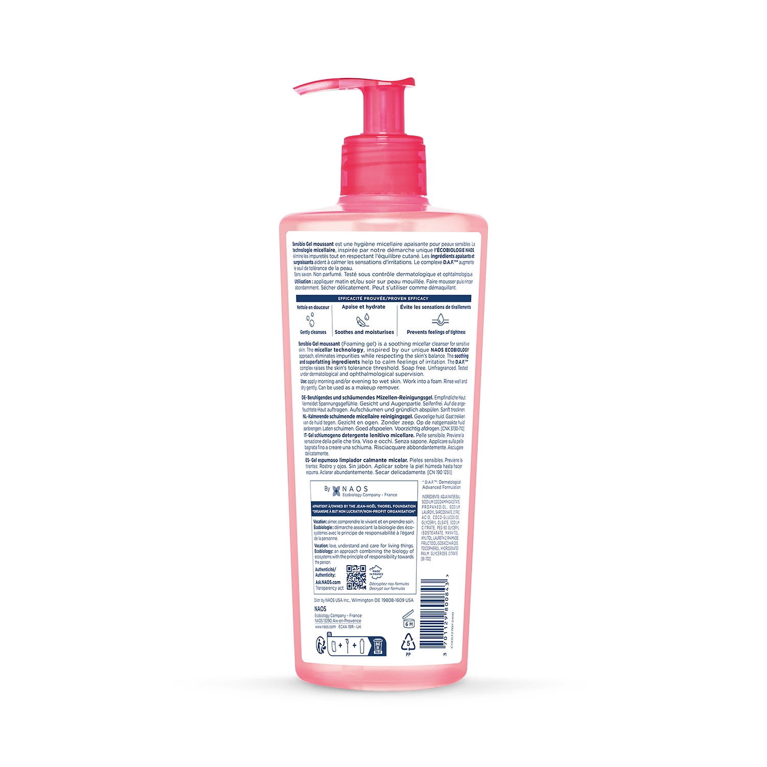 Bioderma Sensibio Foaming Gel face wash 500ml - British product