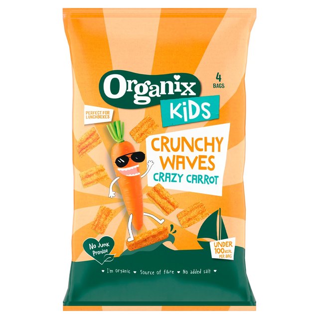 Organix KIDS Crazy Carrot Crunchy Waves   4 x 14g