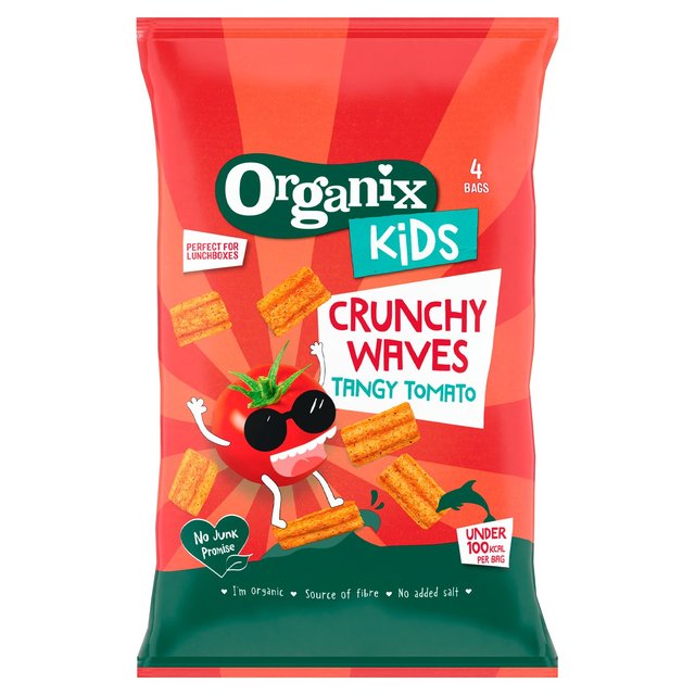 Organix KIDS Tangy Tomato Crunchy Waves   4 x 14g GOODS M&S   