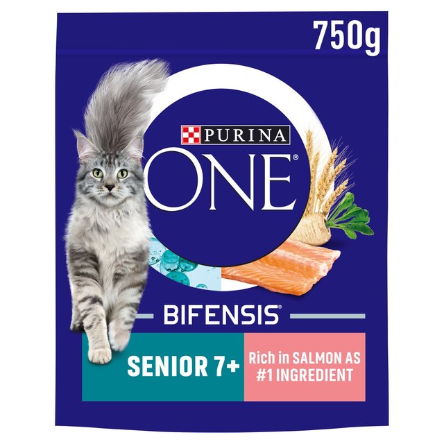 Purina One Senior 7+ Salmon Dry Cat Food   750g GOODS M&S   