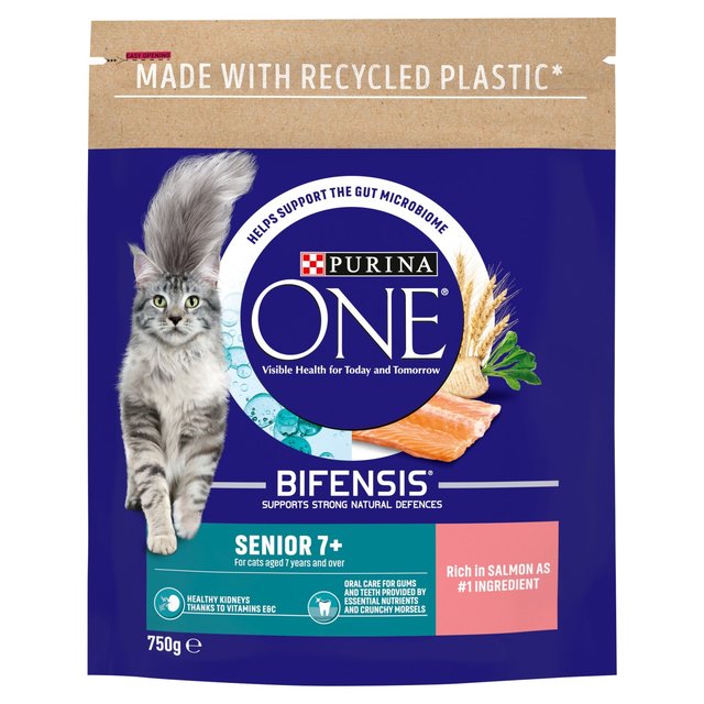 Purina One Senior 7+ Salmon Dry Cat Food   750g