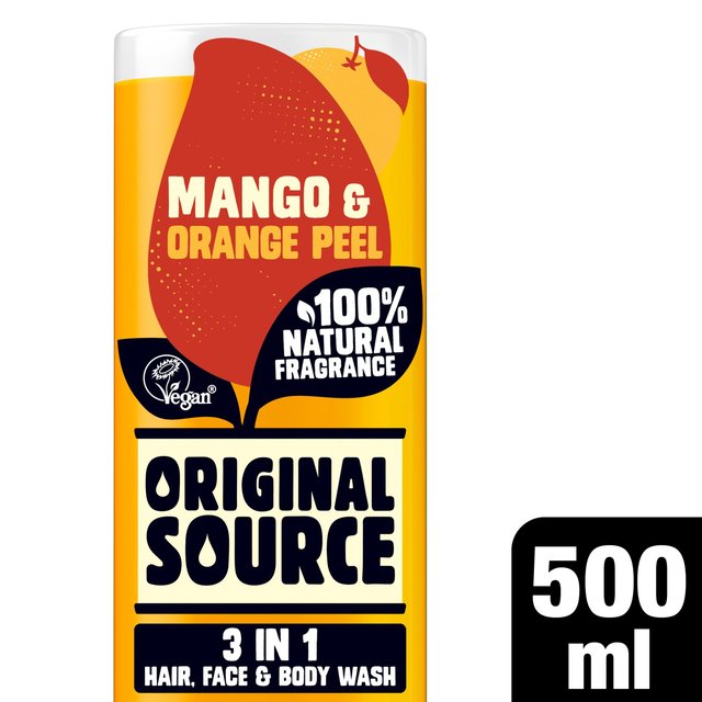 Original Source Mango & Orange Peel 3 in 1 Hair Face and Body Wash for Men   500ml GOODS M&S   