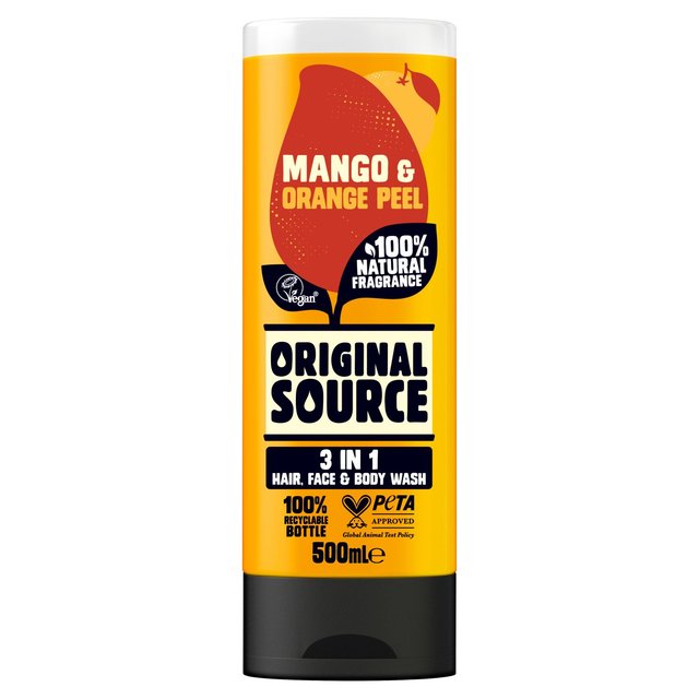 Original Source Mango & Orange Peel 3 in 1 Hair Face and Body Wash for Men   500ml GOODS M&S   