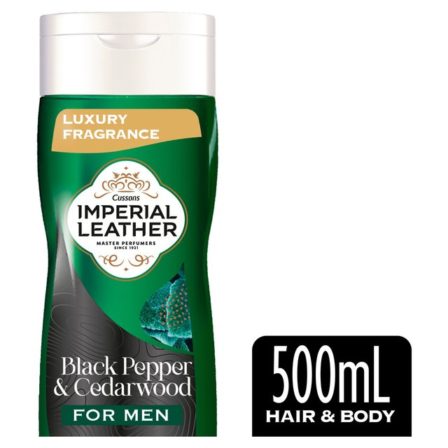 Imperial Leather Black Pepper & Cedarwood 2 in 1 Hair and Body Wash for Men   500ml GOODS M&S   