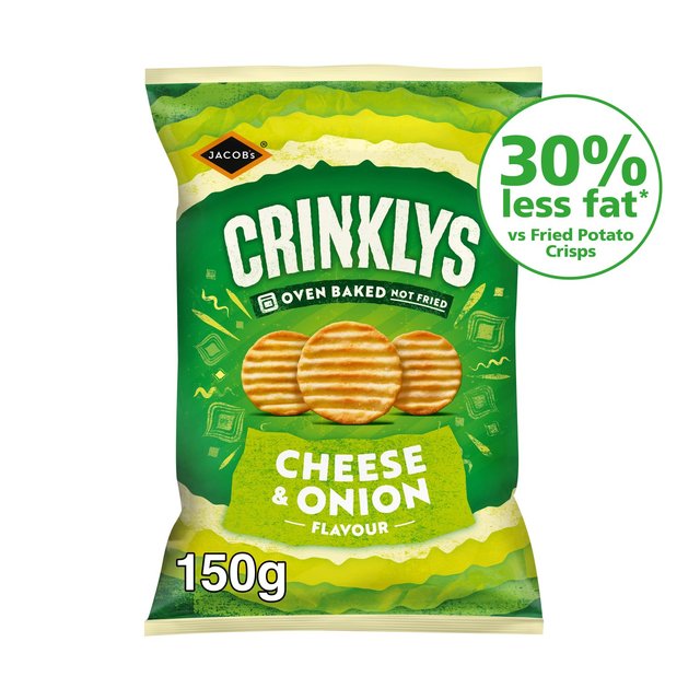 Jacob's Crinklys Cheese & Onion Snacks Share Bag   150g