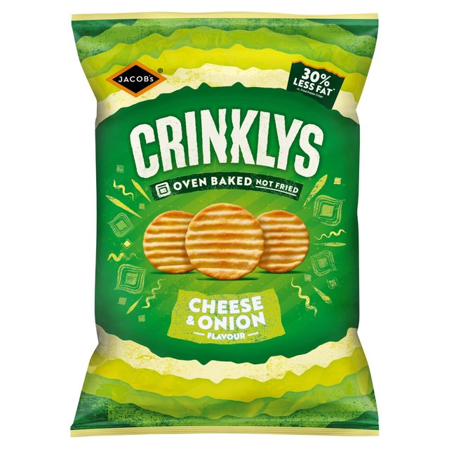 Jacob's Crinklys Cheese & Onion Snacks Share Bag   150g