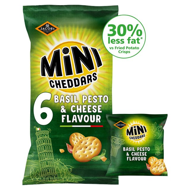 Mini Cheddars Nibblies Cheese & Pesto Multipack Snacks   6 x 17g