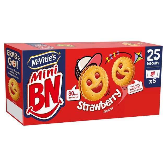 McVitie's Mini BN Strawberry Flavour Biscuits Multipack   25 per pack