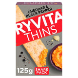 Ryvita Thins Cheddar & Black Pepper Flatbread Crackers   125g GOODS M&S   