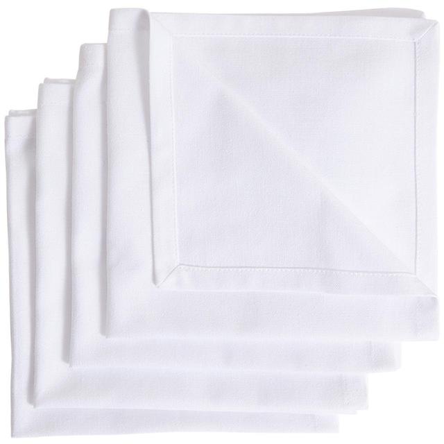 M&S White Cotton with Linen Napkins   4 per pack GOODS M&S   