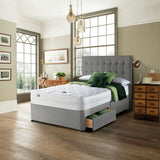 Silentnight Knightly Double Memory 4 Drawer Divan Bed - Grey