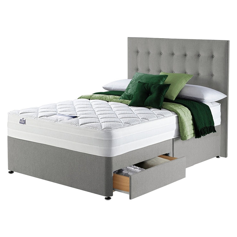 Silentnight Knightly Double Memory 4 Drawer Divan Bed - Grey