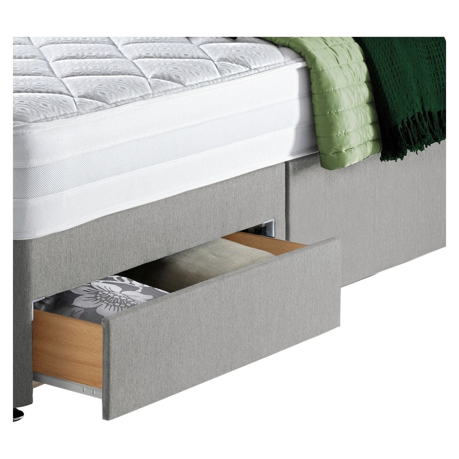 Silentnight Knightly Double Memory 4 Drawer Divan Bed - Grey