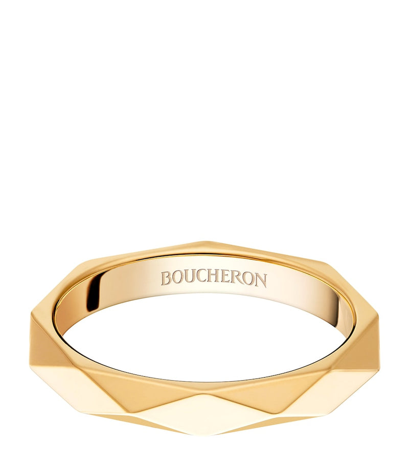 Boucheron 18kt yellow gold Facette wedding band, imported from the UK