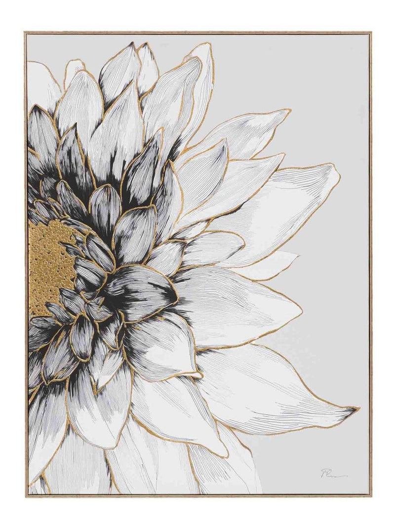 Gallery Home white dahlia dream framed canvas 79.5cm by 59.5cm (British brand)