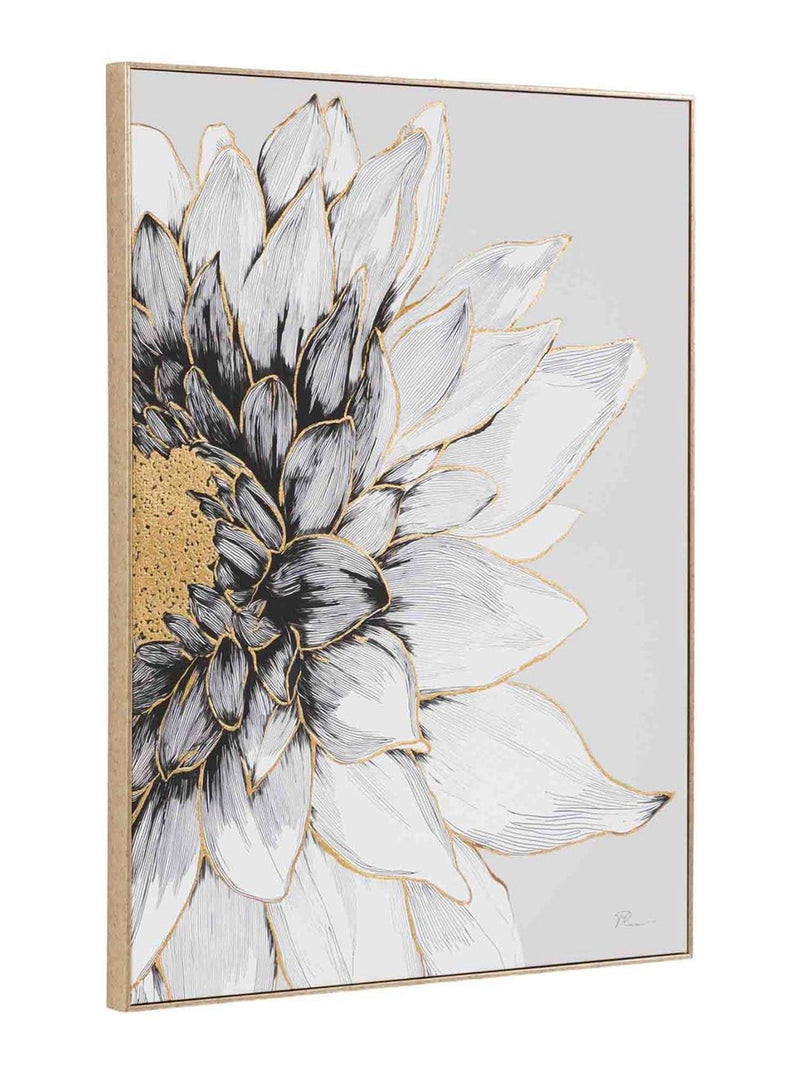 Gallery Home white dahlia dream framed canvas 79.5cm by 59.5cm (British brand)