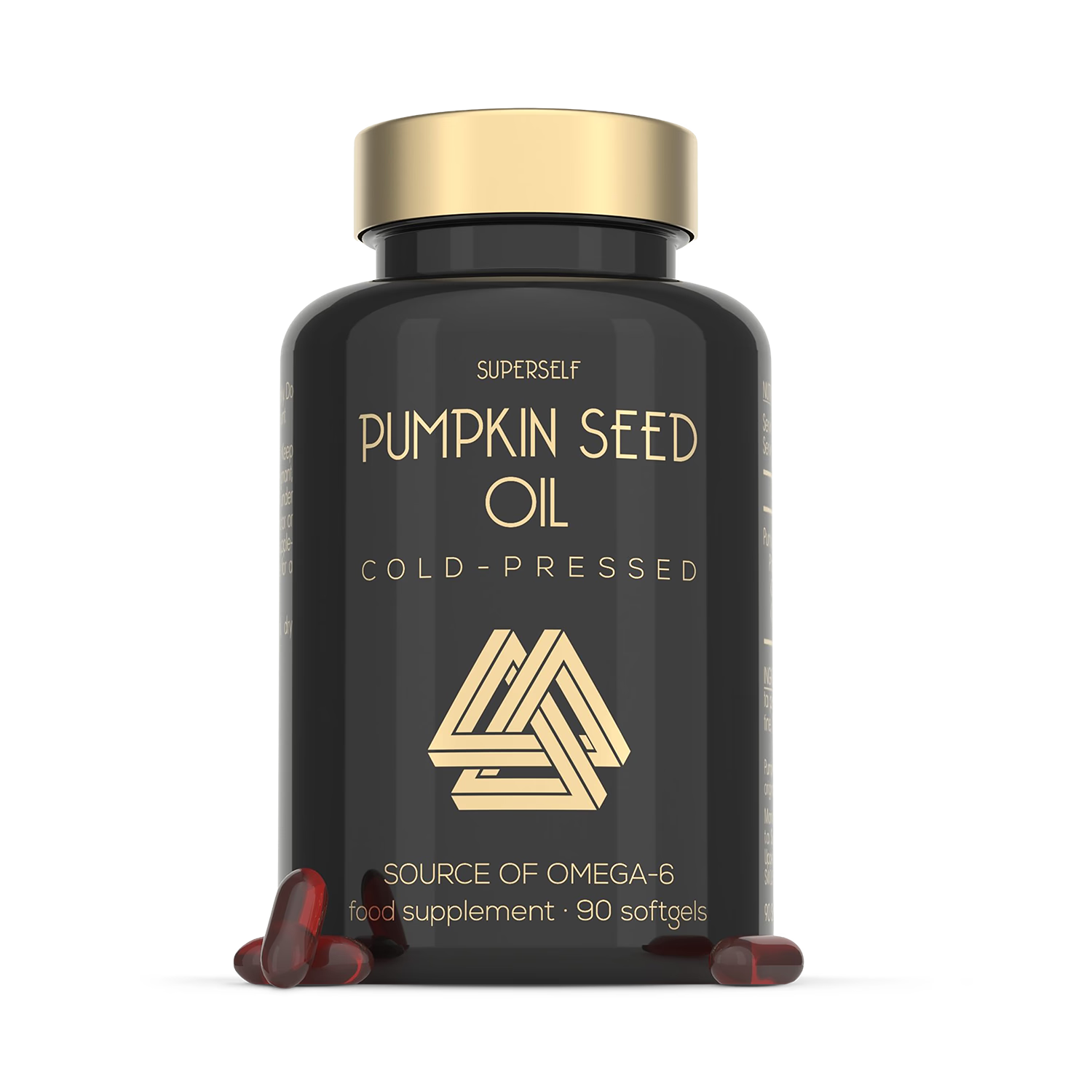 SuperSelf pumpkin seed oil supplement 3000mg 90 softgels, imported from the UK