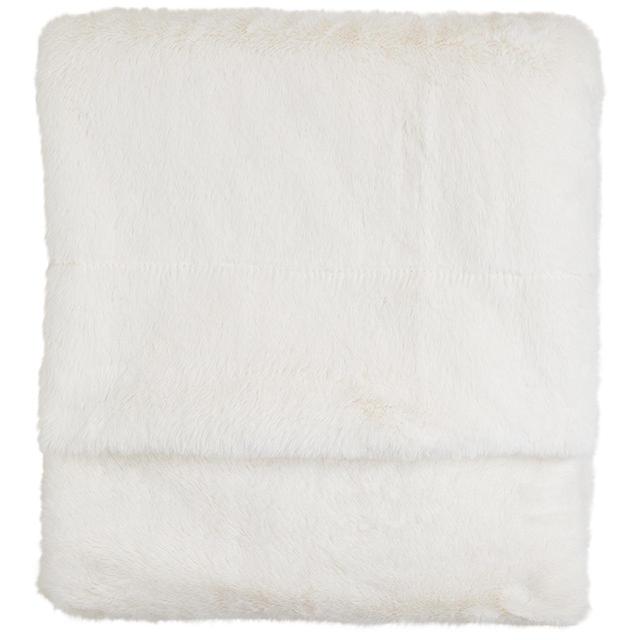 M&S Supersoft Faux Fur Throw Medium Cream GOODS M&S   