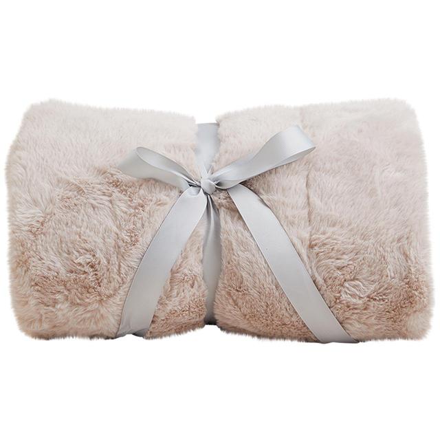 M&S Supersoft Faux Fur Throw Medium Blush GOODS M&S   