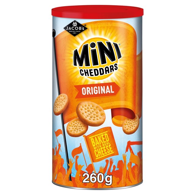 Jacob's Mini Cheddars Original Cheese Baked Snacks Tub   260g