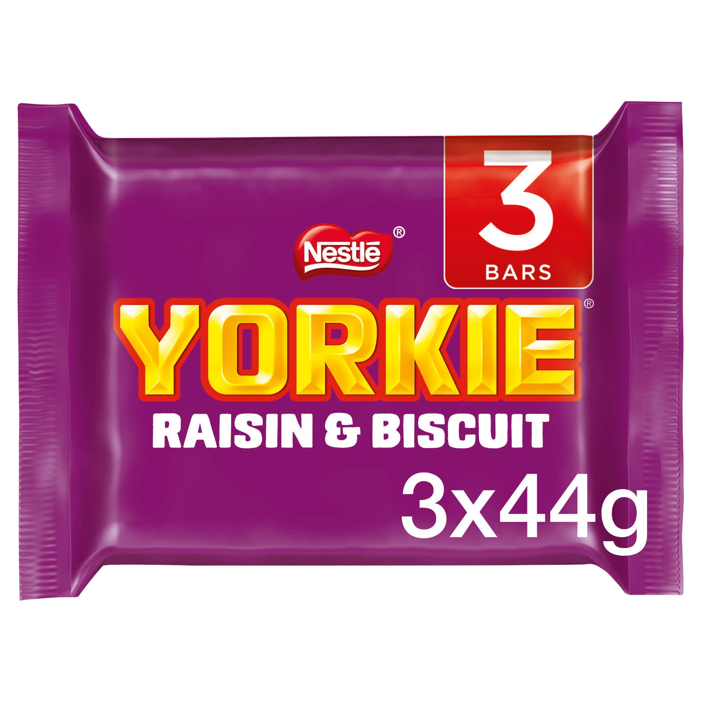 Yorkie Raisin & Biscuit Milk Chocolate Bar Multipack x3 46g GOODS Sainsburys   