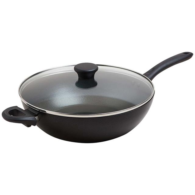 M&S Collection Aluminium 30cm Large Non-Stick Wok One Size Black GOODS M&S   