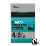 M&S Individually Wrapped Decaffeinated Coffee Bags   10 x 7.5g GOODS M&S   