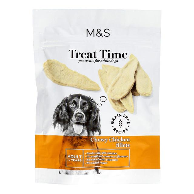 M&S Chewy Chicken Fillets Dog Treats   70g