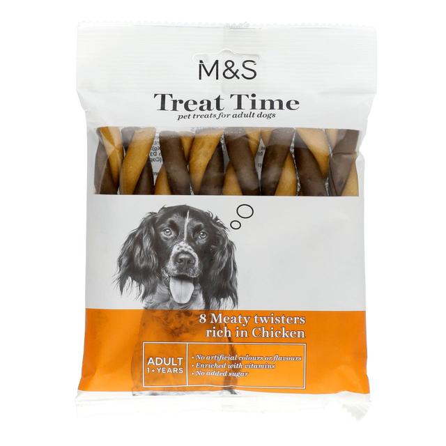 M&S Meaty Chicken Twisters Dog Treats   140g